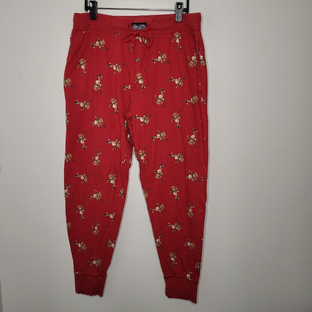Polo Ralph Lauren Men’s Football Bear Sleep Pants Size L Cozy Classic Lounge